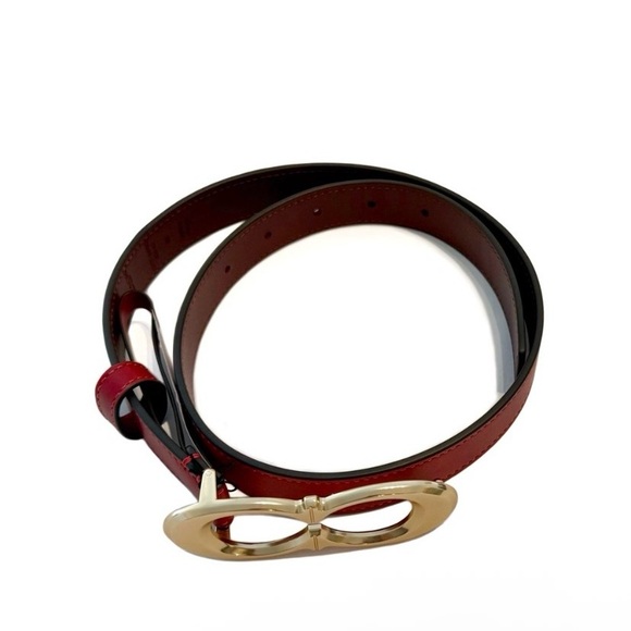 Coach Red Belt with Gold Buckle